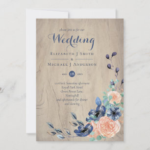 Rustic Navy Blue and Orange Wedding Woodland