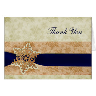 rustic "navy blue" winter wedding Thank You