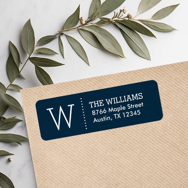 Rustic Navy Custom Monogram Return Address (Creator Uploaded)