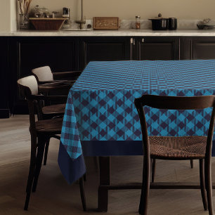 Rustic Navy Plaid Tablecloth Cozy Dining Table