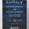 Rustic Navy Wood String Lights Wedding