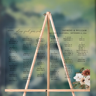 Rustic Ne Boho Floral Alphabetical Seating Chart S