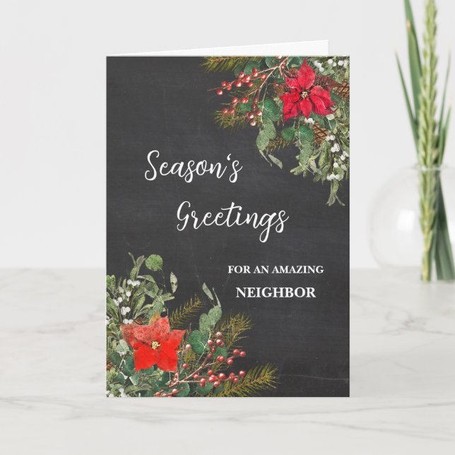 Rustic Neighbour Christmas Holiday Card (Front)