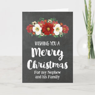 Rustic Nephew & Family Merry Christmas Card