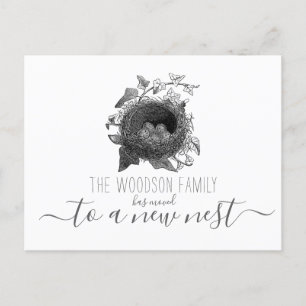 Rustic Nest Moving Announcement Change Of Address Postcard