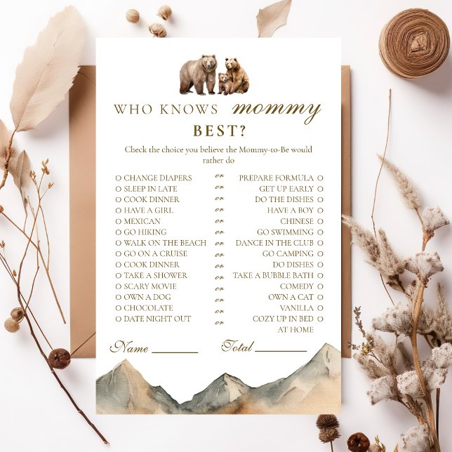 Rustic Neutral Bear Family Who Knows Mummy Best (Creator Uploaded)