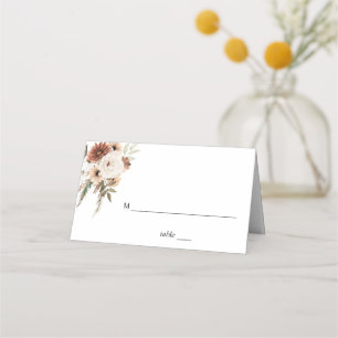 Rustic Neutral Boho Floral Place Card