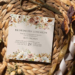 Rustic Neutral Brown Floral Bridesmaids Luncheon Invitation<br><div class="desc">Rustic floral bridesmaids luncheon invitation with beautiful borders of flowers with earthy neutral wedding colours in shades of brown, blush pink, ivory and tan. Boho chic autumnal country floral design with elegant, simple modern lettering. Perfect for fall wedding, country wedding, barn wedding or rustic garden, farm estate and vineyard locations...</div>