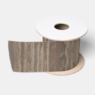 Rustic Neutral Earth Tone Grey Beige Brown Marble Satin Ribbon