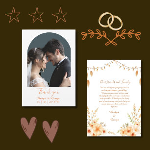 rustic neutral earthy boho wedding vibes thank you card