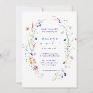 Rustic Neutral Floral Wedding Invitation