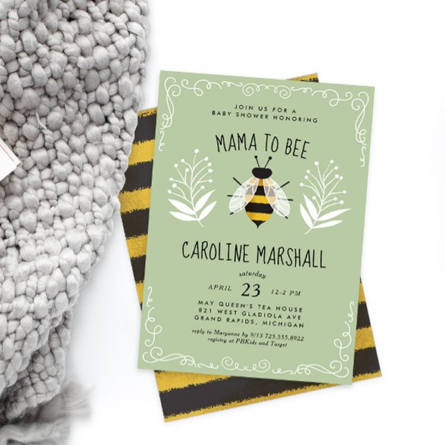 Rustic Neutral Mama to Bee Baby Drive-up Shower In Invitation (Creator Uploaded)