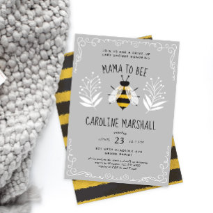 Rustic Neutral Mama to Bee Baby Drive-up Shower Invitation
