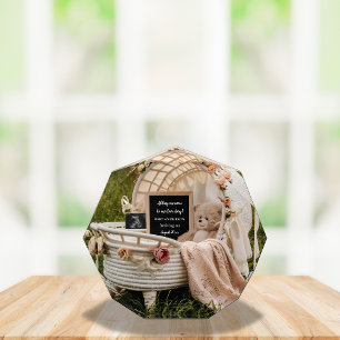 Rustic Neutral pregnancy announcement keepsake Photo Block