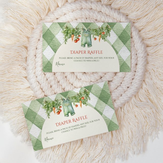 Rustic Neutral Sprout Baby Shower Diaper Raffle Enclosure Card (Creator Uploaded)