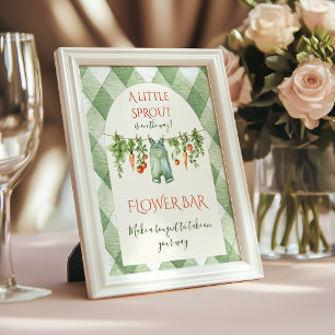 Rustic Neutral Sprout Baby Shower Flower Bar Poster