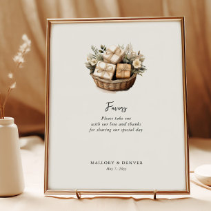 Rustic Neutral Vintage Wedding Favour Table Sign