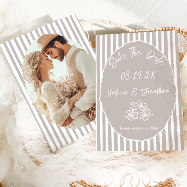 Rustic Neutral Wedding Save The Date (Creator Uploaded)