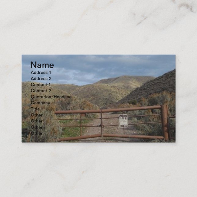 Rustic Nevada Mountains Customisable Business Card (Front)