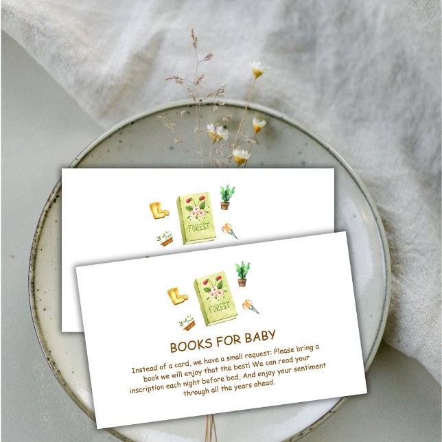 Rustic New Chapter Garden Books For Baby Shower  Enclosure Card (Rustic New Chapter Garden Books For Baby Shower Enclosure Card)