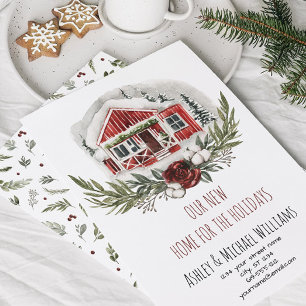 Rustic New Home for the Holidays New Address Holiday Card