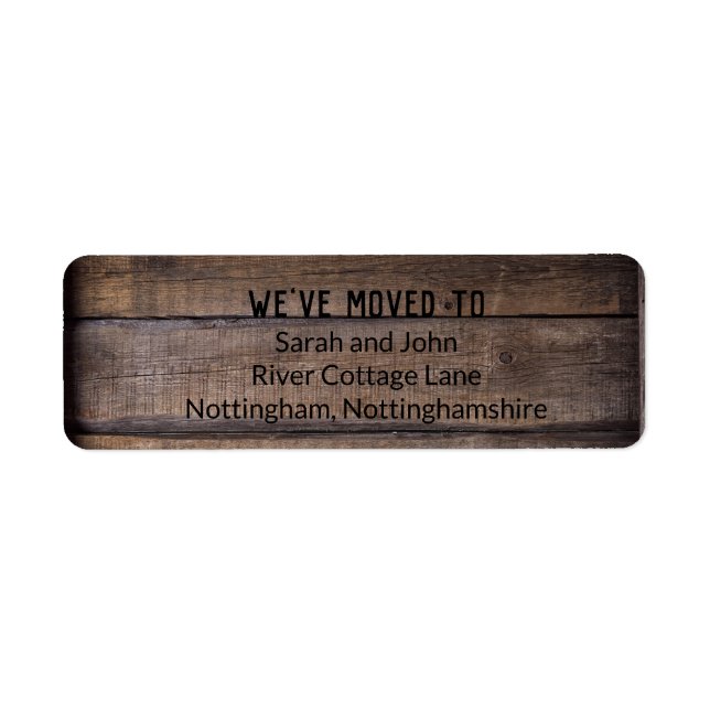 Rustic New Home We’ve Moved Address Label (Front)