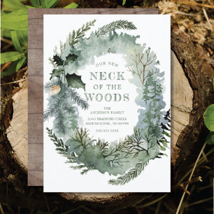 Rustic New Neck of the Woods Pine Trees Moving Announcement