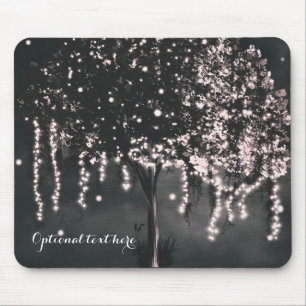 Rustic Night Mossy Tree Lights Elegant Mouse Mat