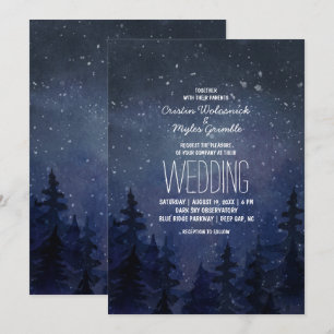 Rustic Night Sky Forest Wedding Invitation