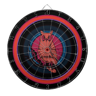 Rustic Nocturnal Owl Custom Printed Dartboard