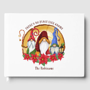 Rustic Nordic Plaid Christmas Gnomes Guest Book