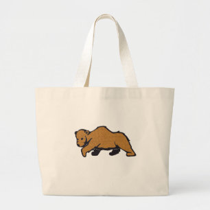 Rustic North American Wildlife Grizzly Bear Large Tote Bag