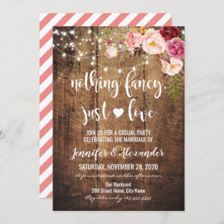 Rustic Nothing Fancy Just Love Invitation