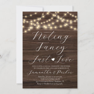 Rustic Nothing Fancy Just Love String Lights Invitation