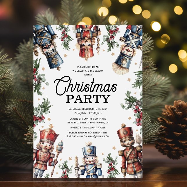Rustic Nutcracker Christmas Holiday Party Invitation (Creator Uploaded)