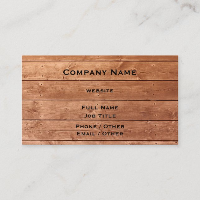 Rustic Oak Business Card (Front)