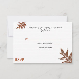 Rustic Oak Leaf Wedding RSVP Card