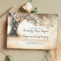 Rustic Oak Tree and Carved Heart Rehearsal Dinner