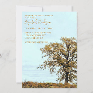 Rustic Oak Tree Autumn Bridal Shower Invitation