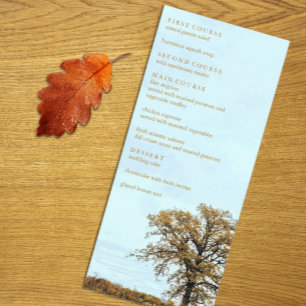 Rustic Oak Tree Autumn Wedding Menu