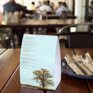 Rustic Oak Tree Autumn Wedding Menu