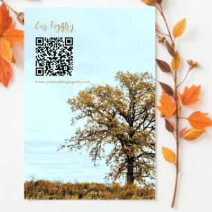 Rustic Oak Tree Autumn Wedding Registry Enclosure Card