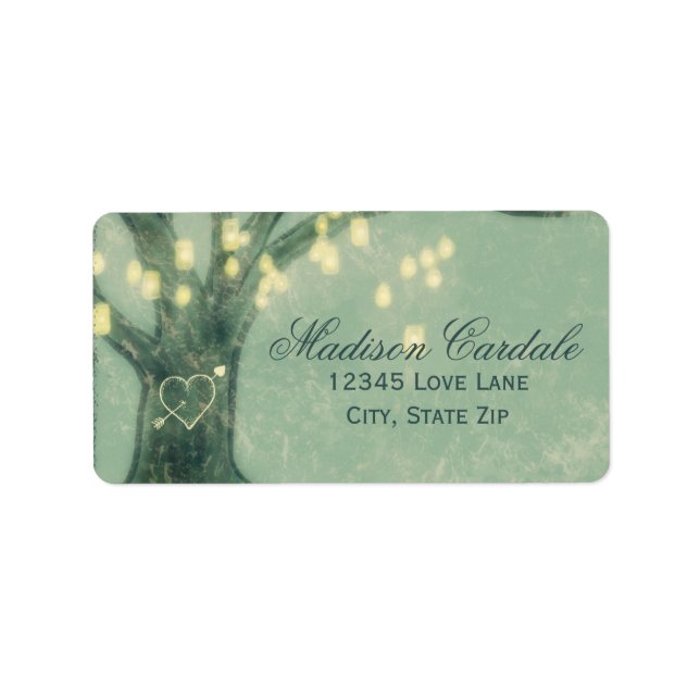 Rustic Oak Tree Hanging Mason Jars Address Labels (Front)