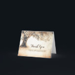 Rustic Oak Tree Wedding Thank You<br><div class="desc">Tree and string of lights rustic country wedding thank you cards</div>