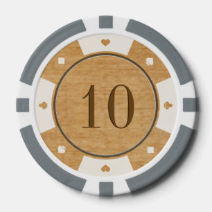 Rustic Oak Wood Casino Style Poker Chips