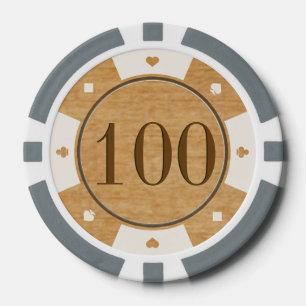 Rustic Oak Wood Casino Style Poker Chips
