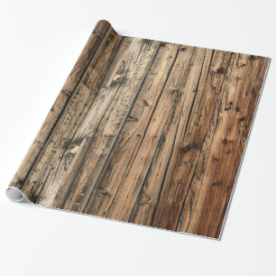 Rustic oak wood wrapping paper