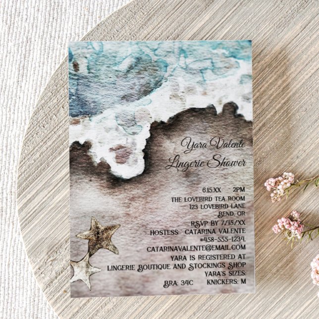 Rustic Ocean | Beach Destination Lingerie Shower Invitation (Creator Uploaded)