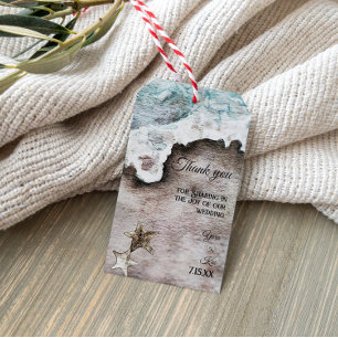 Rustic Ocean   Beach Destination Wedding Gift Tag