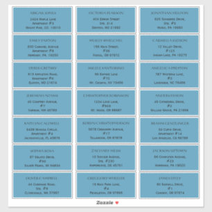 Rustic Ocean Blue Wedding Guest Address Labels